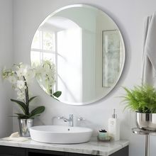 KOHROS Frameless round Bathroom Mirror for over Sink Circle Vanity Mirror 24 Inc