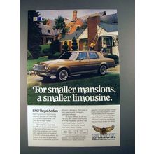 1982 Buick Regal Sedan Car Ad - For Smaller Mansions