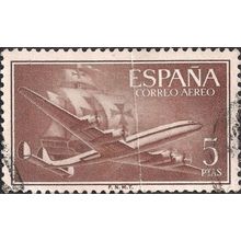 SPAIN, Air, Lockheed L-1049, Caravelle, brown 1955, 5c