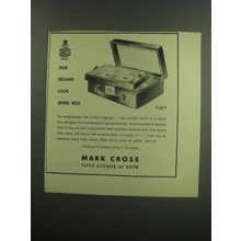 1949 Mark Cross Sesame Lock Jewel Box Advertisement
