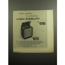 1957 Pilot Ensemble 1028 High Fidelity Phonograph Advertisement