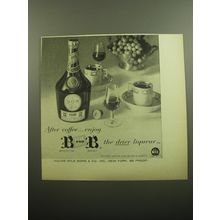 1957 B and B Liqueur Ad - After coffee.. enjoy the drier liqueur