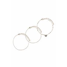 Butterfly Metal Chain 3 Pc Bracelet Set
