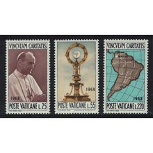 Vatican Pope Paul's Visit to Colombia 3v 1968 MNH SG#513-515 Sc#461-463