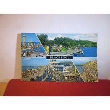 multiview, BLACKPOOL, LANCASHIRE. used vintag postcard by Bamforth 1975 pm =