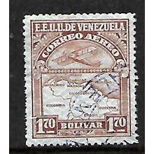 VENEZUELA 1932 AIR BIPLANE AND VENEZUELA 1b.70 BROWN SG435 FINE USED