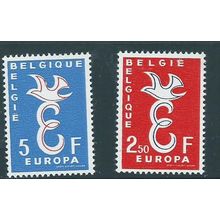 belgium stamps sg1659 mnh sg 1659 1958 europa set