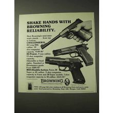 1977 Browning Pistol Ad - Challenger II, Hi-Power, BDA