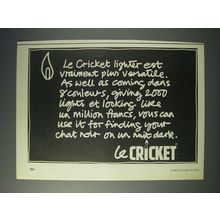 1977 Cricket Cigarette Lighter Ad - Plus Versatile