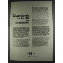 1980 Kodak Education Markets Ad - The Three Rs