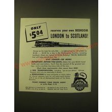 1952 British Railways Ad - Only $5.04 reserves your own bedroom