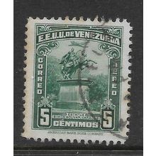 VENEZUELA 1940 STATUE OF BOLIVAR AT CARCACAS 5c GREEN SG626 FINE USED#2