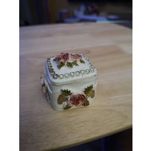 Small Floral Trinket Pot Raised Rose Design