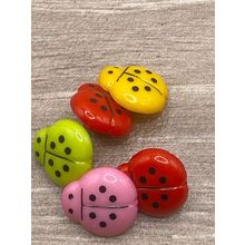 14mm Acrylic LadyBird Mixed Colours Shank Buttons Sewing Knitting Crafts