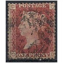 1858 SG43 1d Red Plate 103 Good/Fine Used Check Letters "CD".