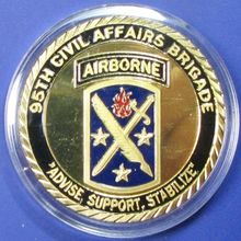 US Army, 95th Civil Affairs Brigade. Challenge Coin. 1.50". 65b.