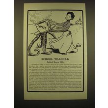 1902 Postum Food Coffee Ad - School Teacher Pulled Down Hill