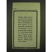 1903 Ivory Soap Ad - For Removing Spots