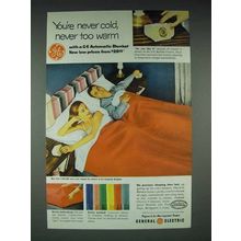 1956 General Electric Blanket Ad - You're Never Cold