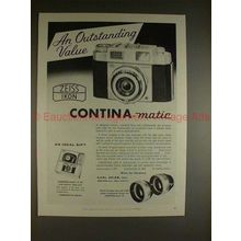 1959 Zeiss Contina-Matic Camera Ad - Outstanding Value!