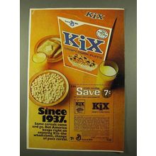 1975 General Mills Kix Cereal Ad - Since 1937