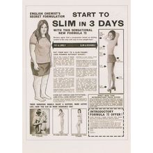 Formula 72 Lose Weight In 3 Days Diet Slimming Advertising Postcard