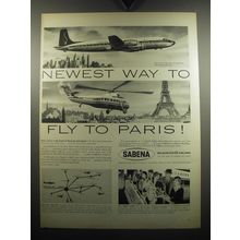 1957 Sabena Airlines Ad - Newest way to fly to Paris
