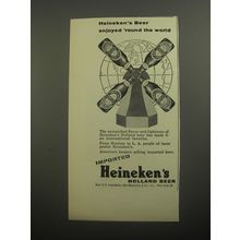1956 Heineken Beer Ad - Heineken's beer enjoyed 'round the world