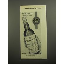 1956 Usher's Green Stripe Scotch Ad - Continuity since 1779