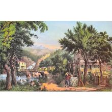OLD OAKEN BUCKET 1952 Frances Flora Bond Palmer - Nathaniel Currier PRINT