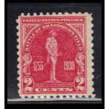 688 2c Battle of Braddock Just Clears MNH O2618