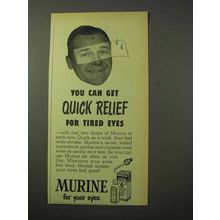 1951 Murine Eye Drops Ad - Quick Rest to Tired Eyes