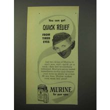 1951 Murine Eye Drops Ad - Tired Eyes
