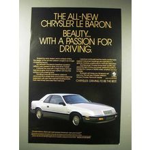 1987 Chrysler LeBaron Coupe Car Ad - Beauty