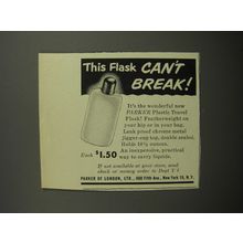 1952 Parker of London Plastic Travel Flask Ad - This flask can't break!
