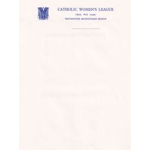 Catholic Womens League Antique New Zealand Headed Paper