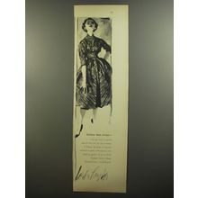 1952 Lord & Taylor Thayer Original Dress Ad - Follow that stripe