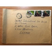 Cameroun Cameroon Mi. 1231 et 1240 sur lettre 2002 Café Kaffee Coffea Symboles