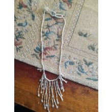 handmade womens beaded necklace total length approx 41cm silver