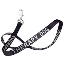 Reflective "THERAPY DOG" Leash W 1" x L 24" - Black