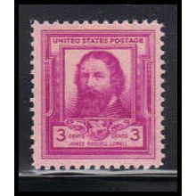 866 3c James Lowell Fine Plus MNH KA2709