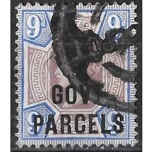 QV 1887 SG O67 GOVt PARCELS 9d Purple and Blue Used. Cat £80.00 (2)