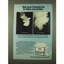 1973 BC Powder Ad - Tell Your Headache to Take