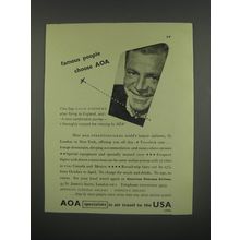 1949 AOA American Overseas Airlines Ad - Famous people choose AOA