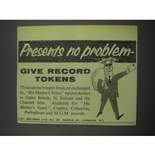 1957 E.M.I. Records Record Tokens Ad - Presents no problem - give record tokens