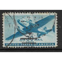 USA 1941 AIR MAIL PLANE 30c BLUE SG A906 FINE USED