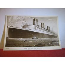 CUNARD WHITE STAR LINER, QUEEN MARY unused vintage postcard RP by Bridge House =