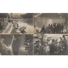 German Possibly Military Camping Biggles Hat 4x Old Photo Postcard s