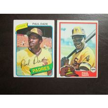Two (2) Paul Dade Baseball Cards - See Pictures and Description Below