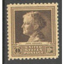 878 10c Jane Addams Fine MNH GA0468